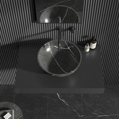 Zephyr Pietra Grey Marble Countertop Basin 400mm