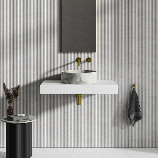 Arc Arabescato Marble Countertop Basin 400mm
