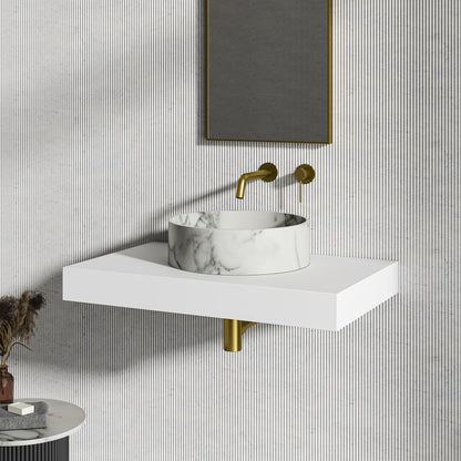 Arc Arabescato Marble Countertop Basin 400mm