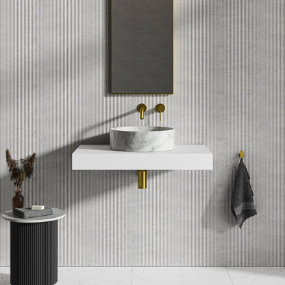 Arc Carrara Marble Countertop Basin 400mm