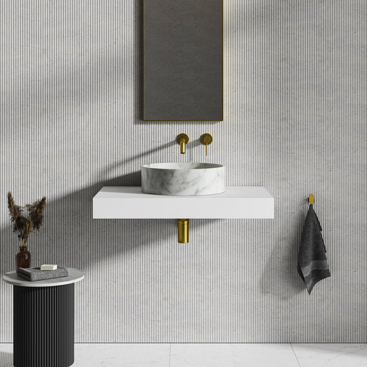 Arc Carrara Marble Countertop Basin 400mm