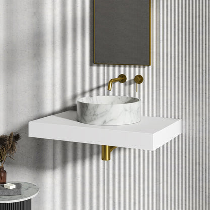 Arc Carrara Marble Countertop Basin 400mm