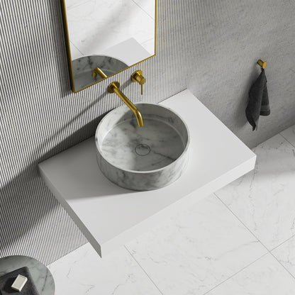 Arc Carrara Marble Countertop Basin 400mm
