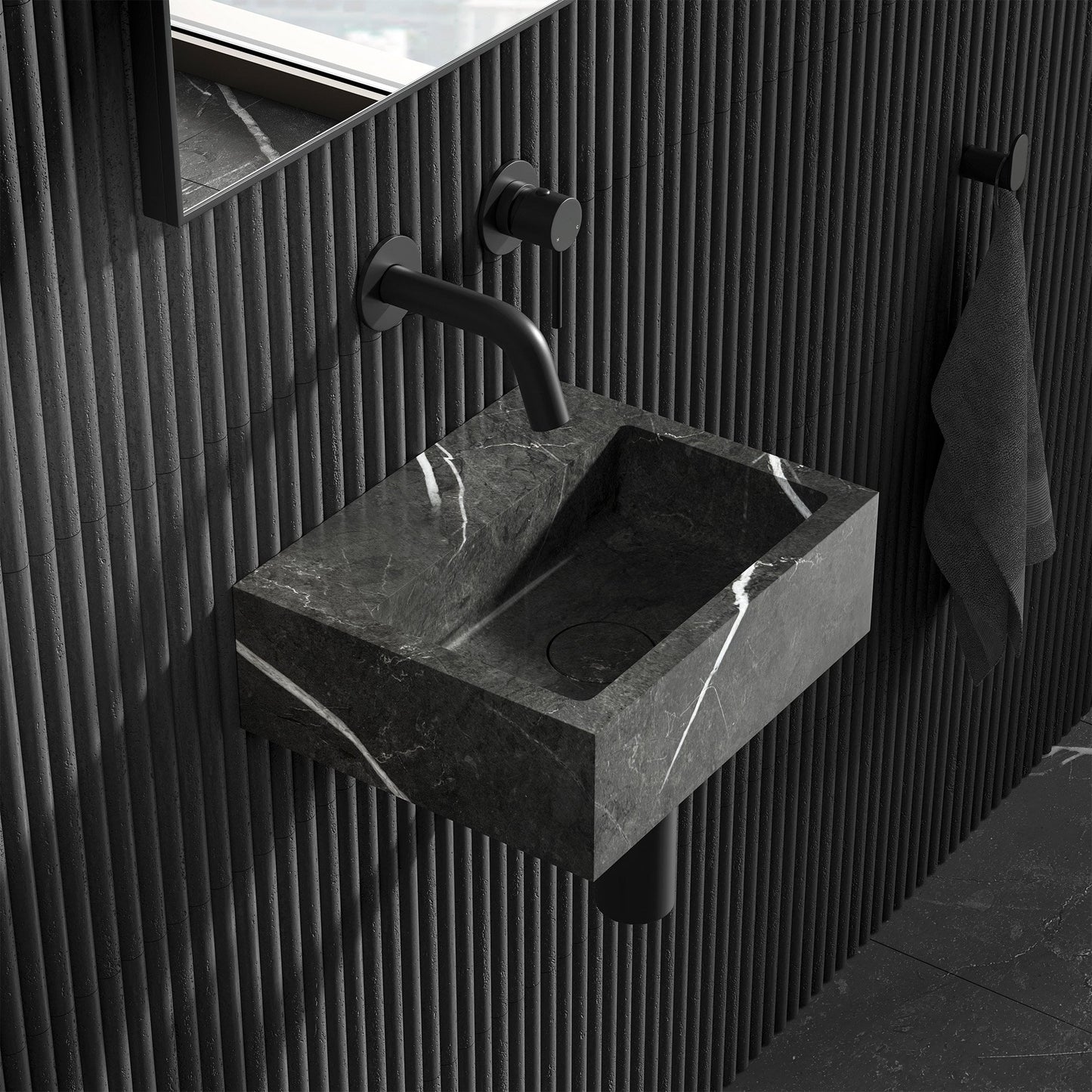 Craft Pietra Grey Marble Wall Hung Basin 300mm