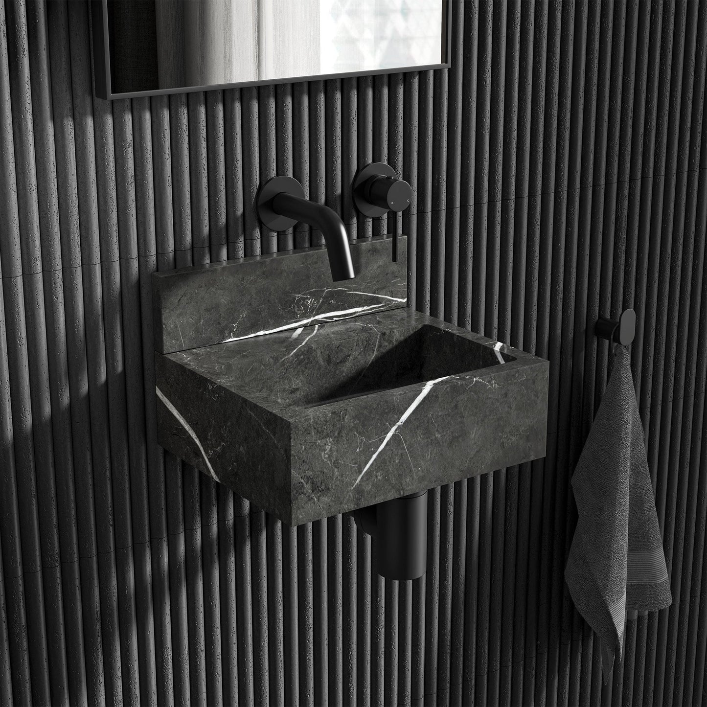 Craft Pietra Grey Marble Wall Hung Basin 300mm