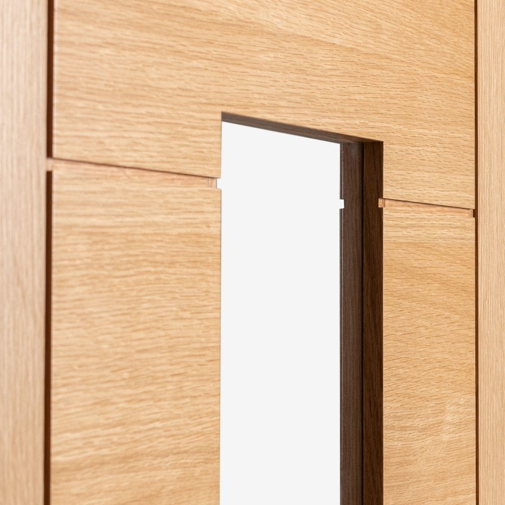 Oak Internal Fully Finished Pedrena 1 Light Clear Glass FD30 Fire Door (121945)