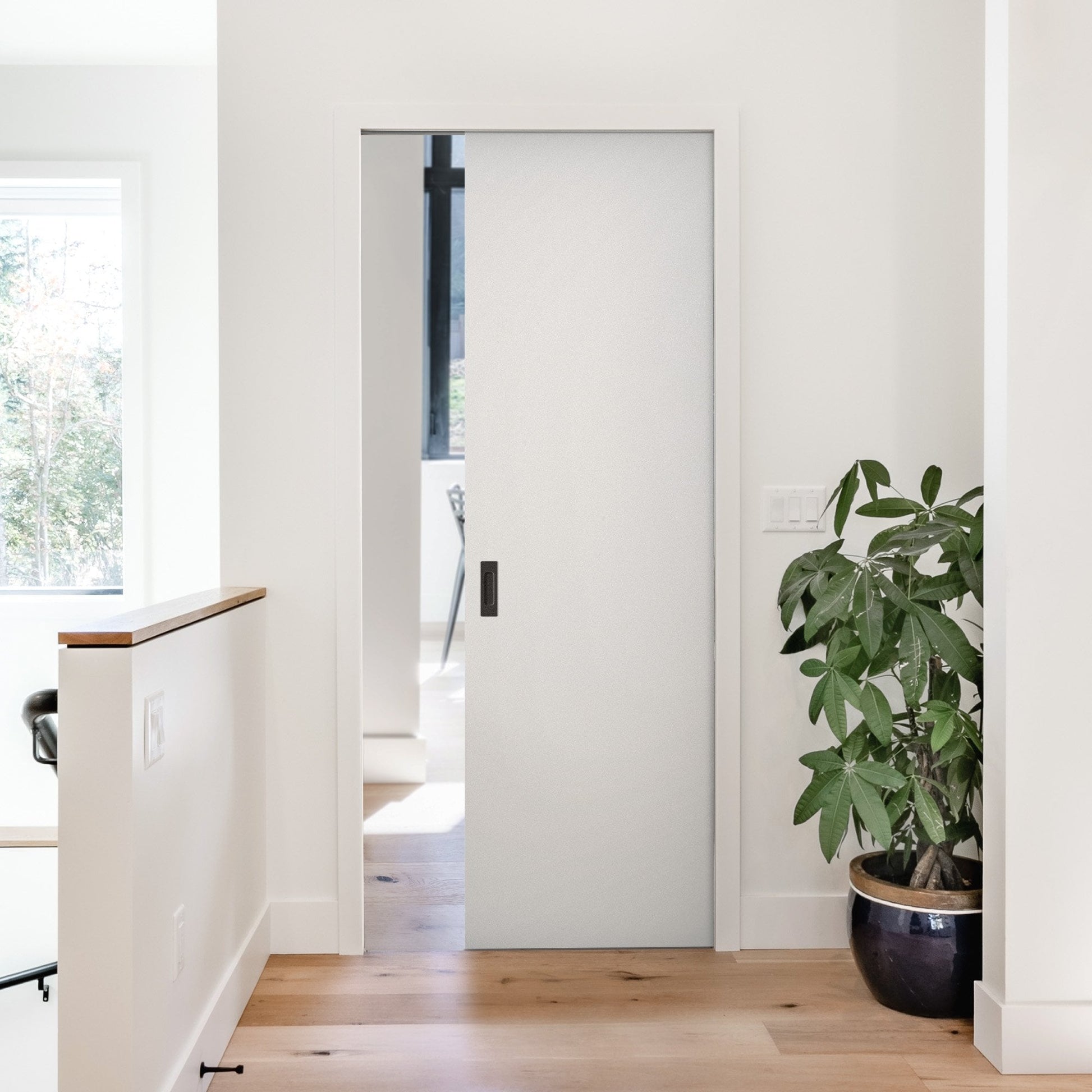 White Primed Internal Lifestyle Flush Framed Pocket Door Set (123286)
