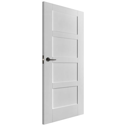 B-Grade White Internal Primed Flat Shaker 4 Panel Door (123683)