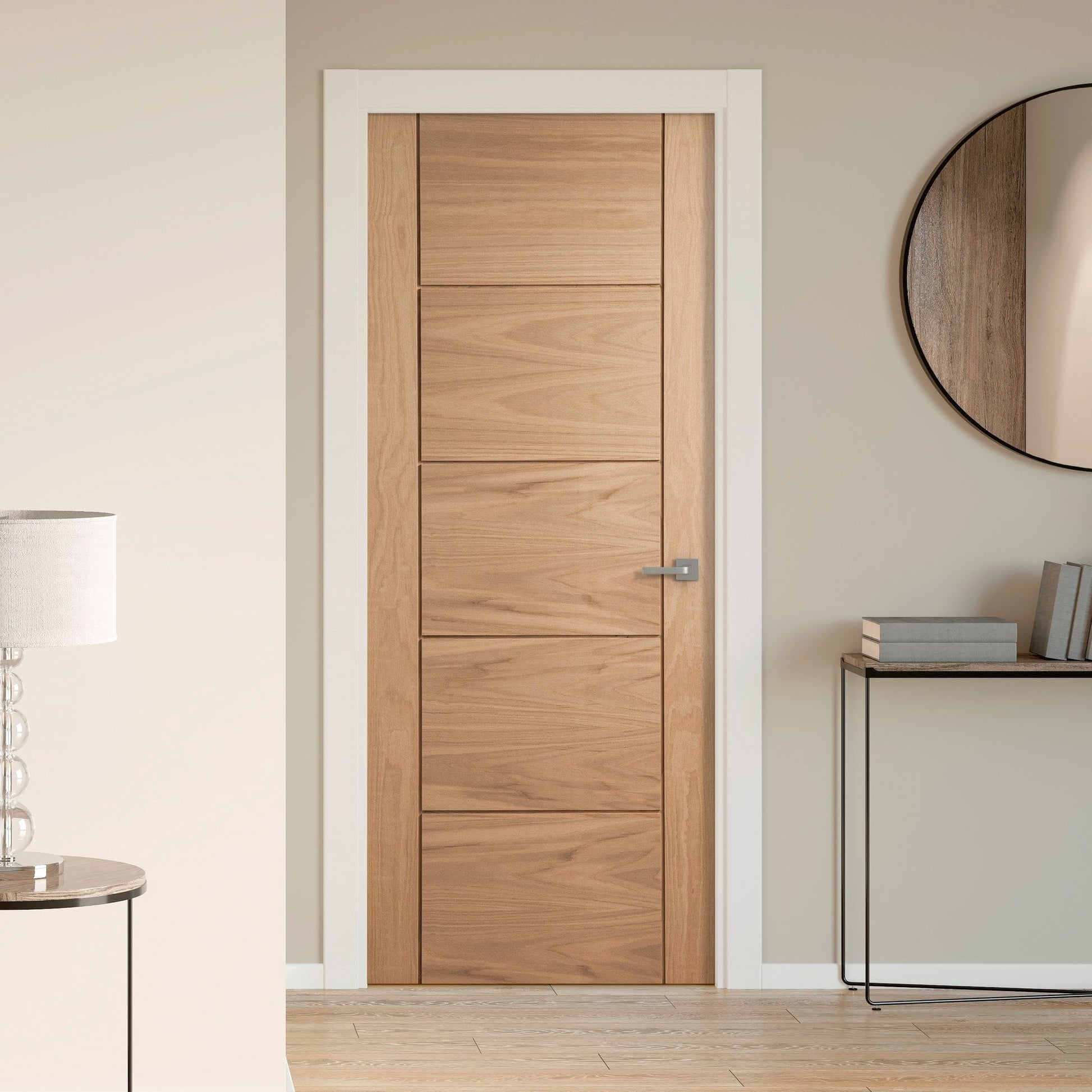 B-Grade Oak Internal Unfinished Parma 5 Panel FD30 Fire Door (123686)