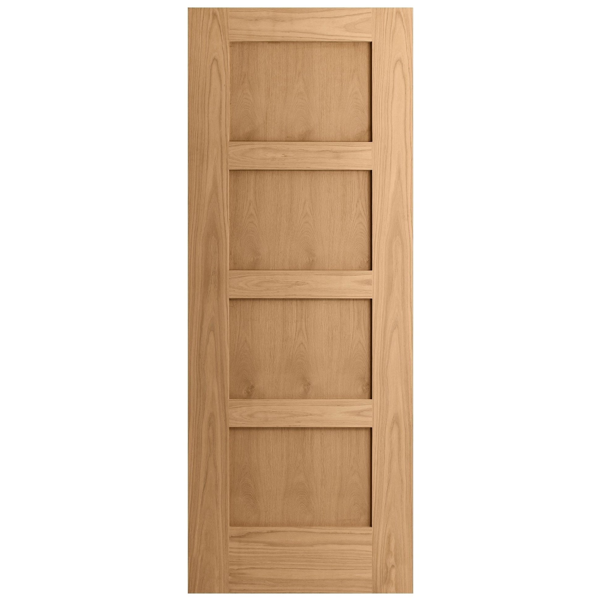 B-Grade Oak Internal Unfinished Shaker 4 Panel FD30 Fire Door (123688)