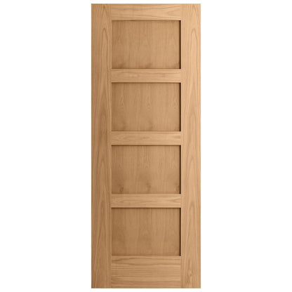 B-Grade Oak Internal Unfinished Shaker 4 Panel FD30 Fire Door (123688)