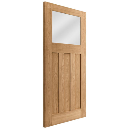 B-Grade Oak Internal Unfinished 1930's DX 3 Panel 1L Obscure Glass Door (123698)