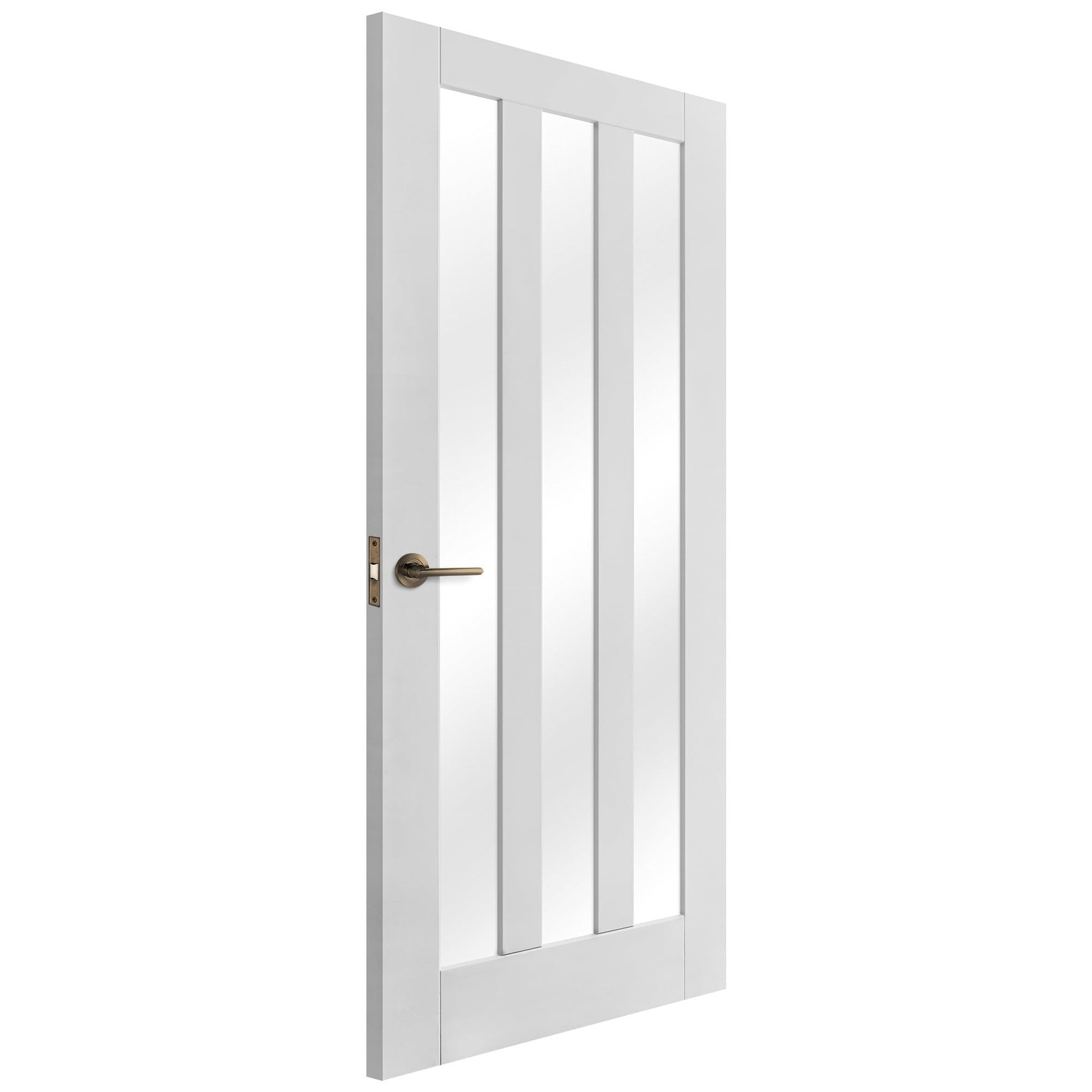 B-Grade White Internal Primed Ashton 3 Light Clear Glass Door (123699)