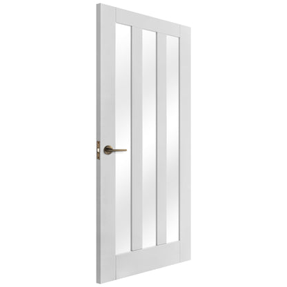 B-Grade White Internal Primed Ashton 3 Light Clear Glass Door (123699)