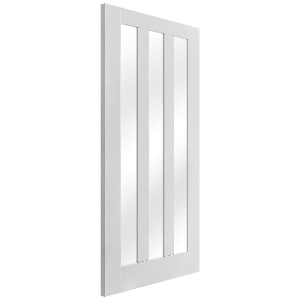 B-Grade White Internal Primed Ashton 3 Light Clear Glass Door (123699)