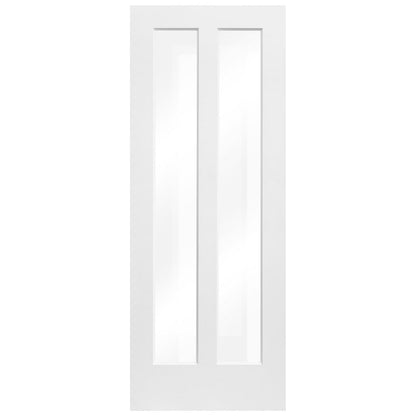 B-Grade White Internal Primed Almere 2 Light Clear Glass Door (123714)