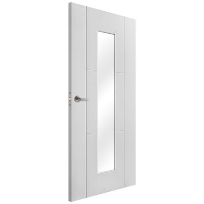B-Grade White Internal Primed Trent 1 Light Clear Glass Door (123716)