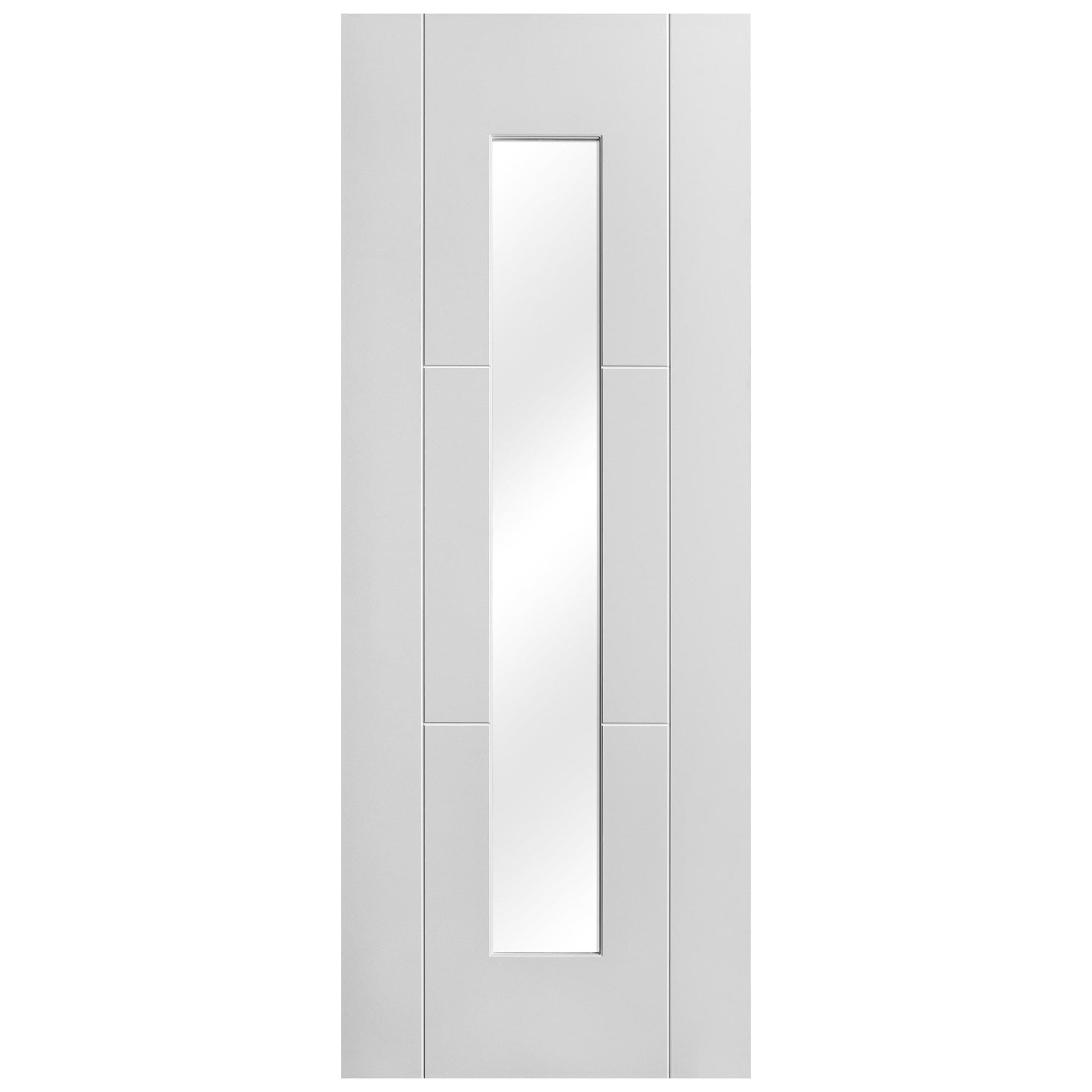 B-Grade White Internal Primed Trent 1 Light Clear Glass Door (123716)