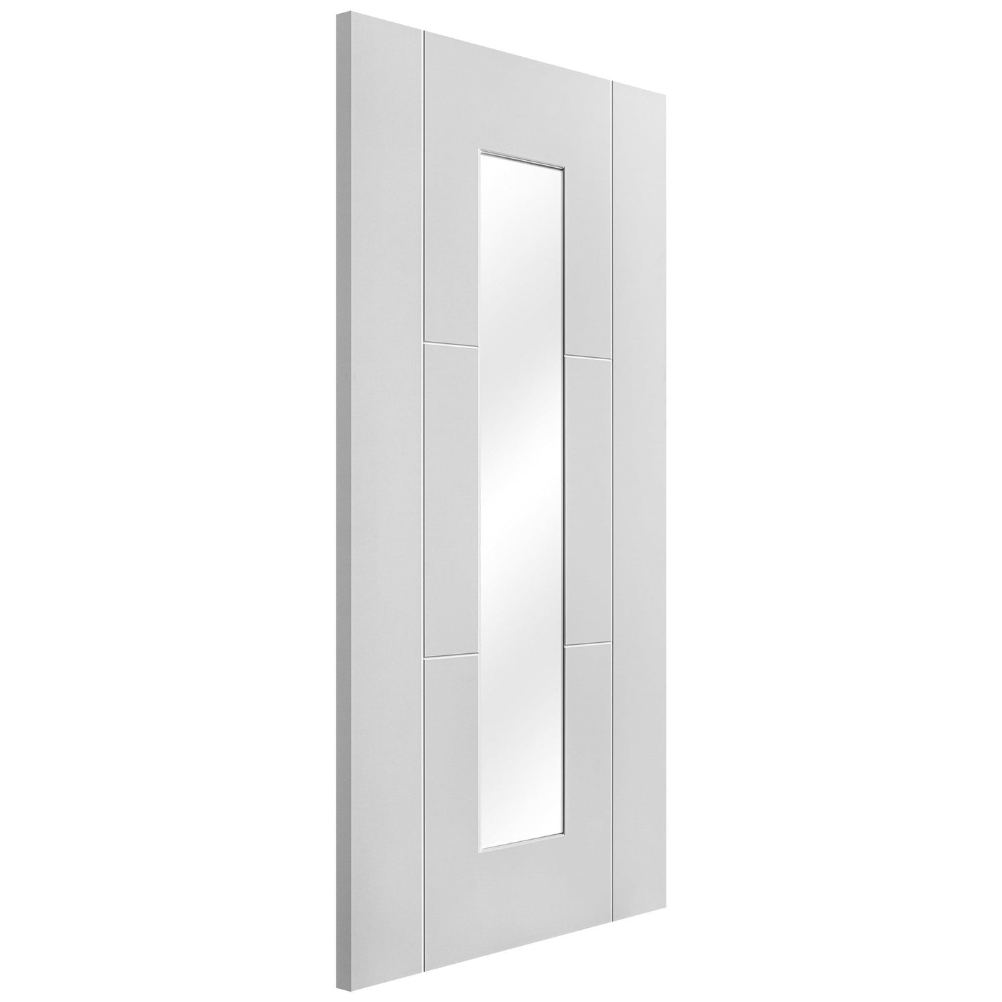 B-Grade White Internal Primed Trent 1 Light Clear Glass Door (123716)