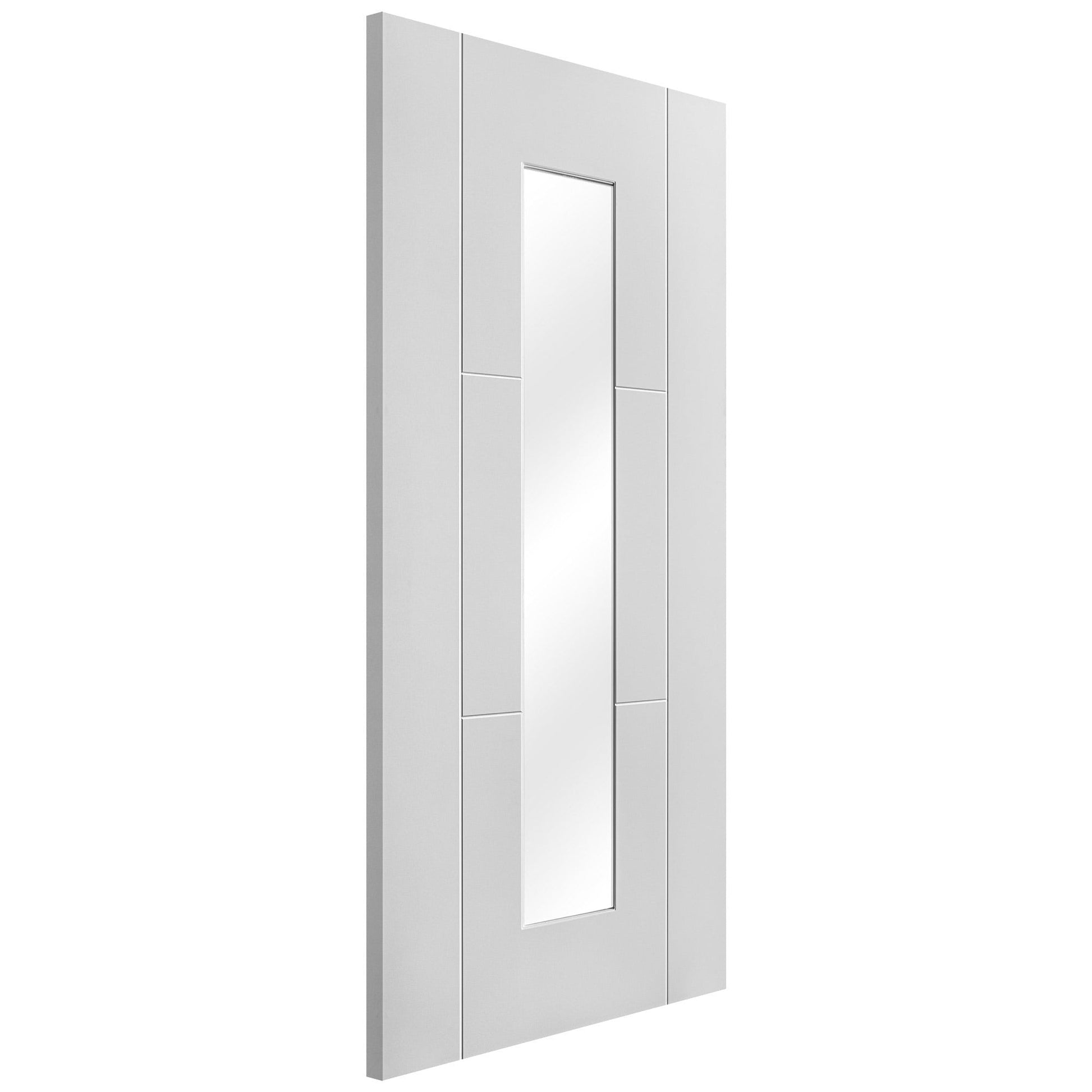 B-Grade White Internal Primed Trent 1 Light Clear Glass Door (123716)