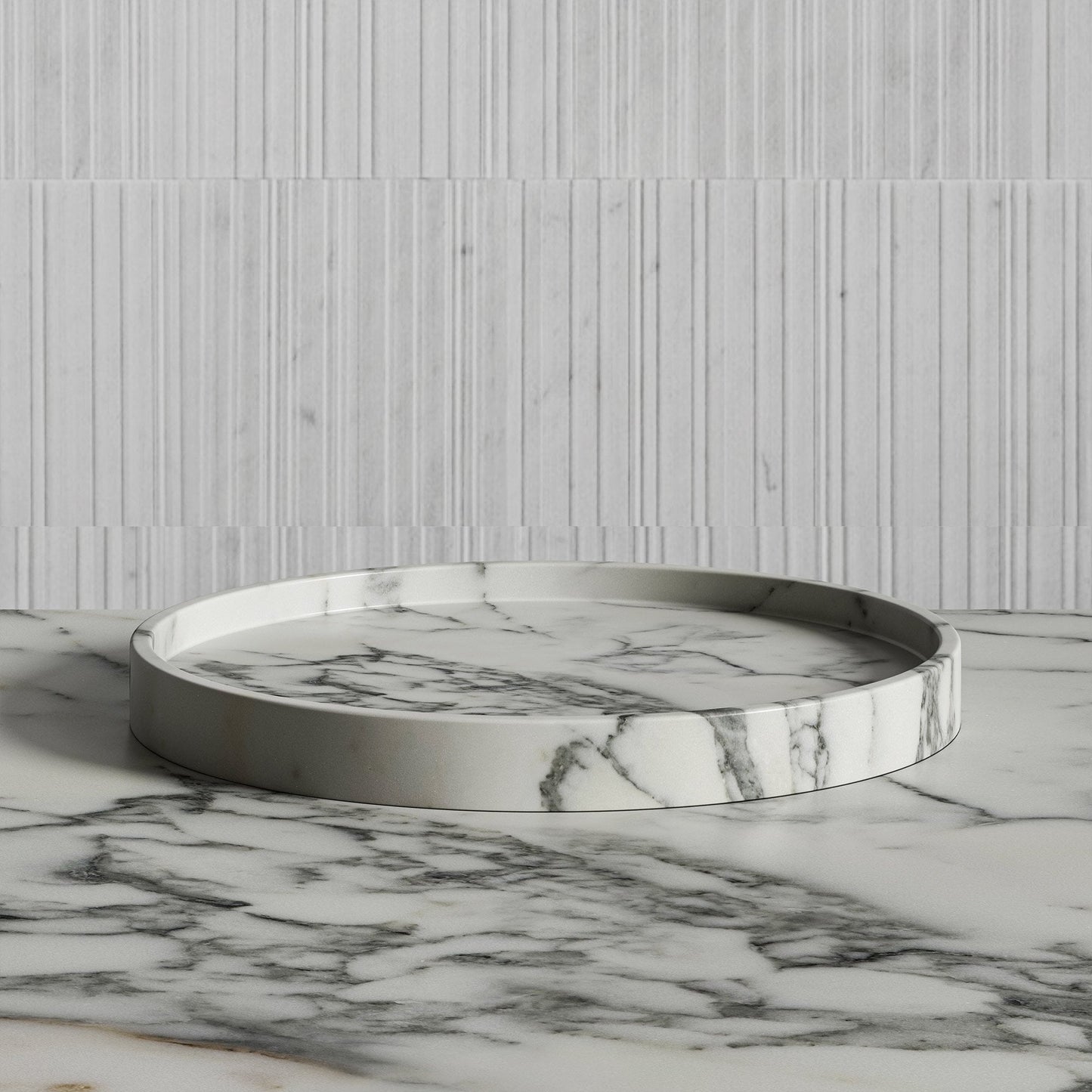 Affinity Arabescato Marble Round Tray
