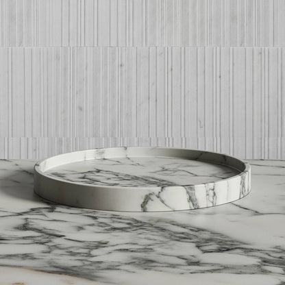 Affinity Arabescato Marble Round Tray