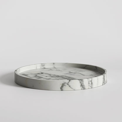 Affinity Arabescato Marble Round Tray