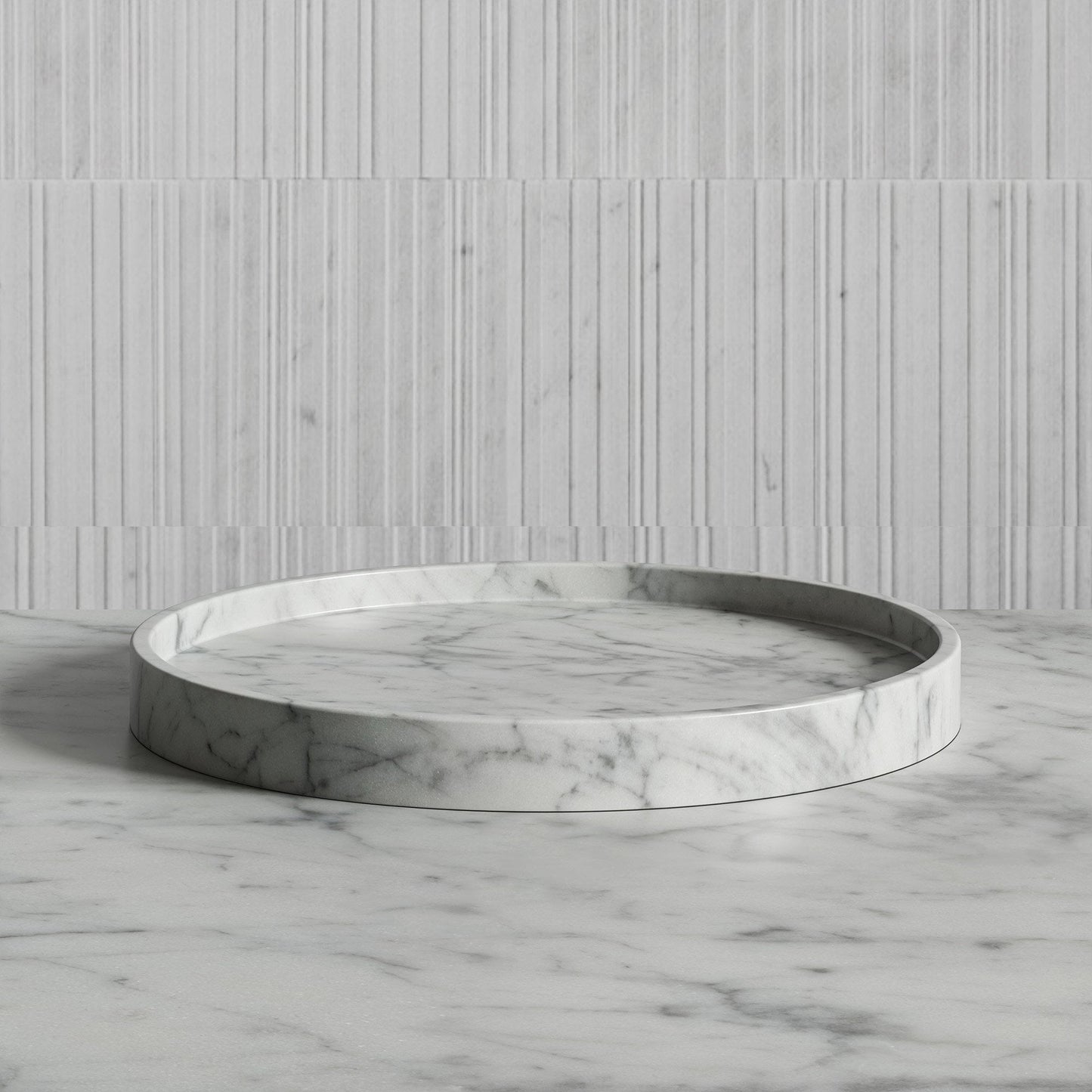 Affinity Carrara Marble Round Tray