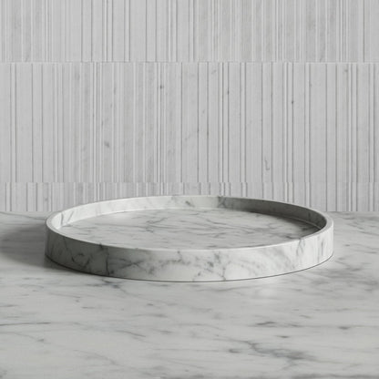 Affinity Carrara Marble Round Tray