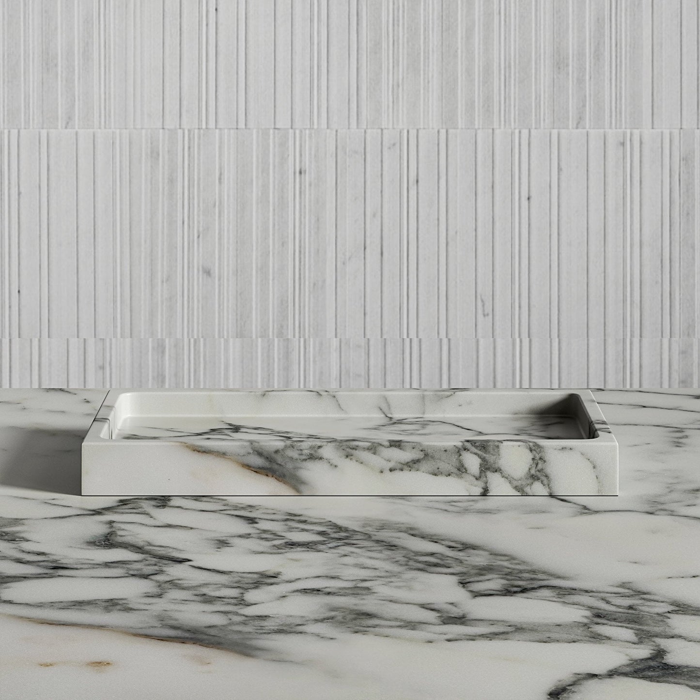 Affinity Arabescato Marble Rectangular Tray