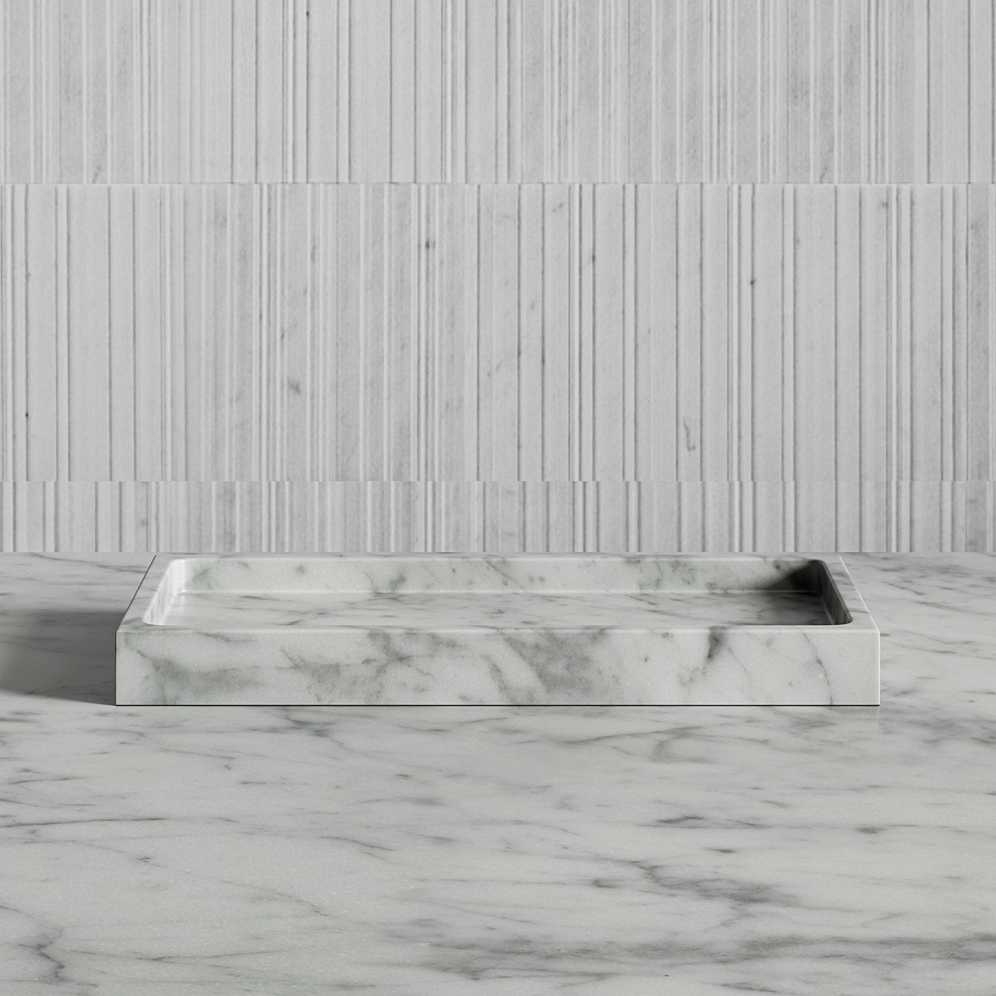 Affinity Carrara Marble Rectangular Tray