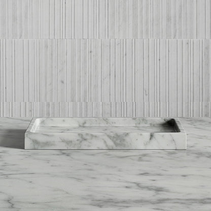 Affinity Carrara Marble Rectangular Tray