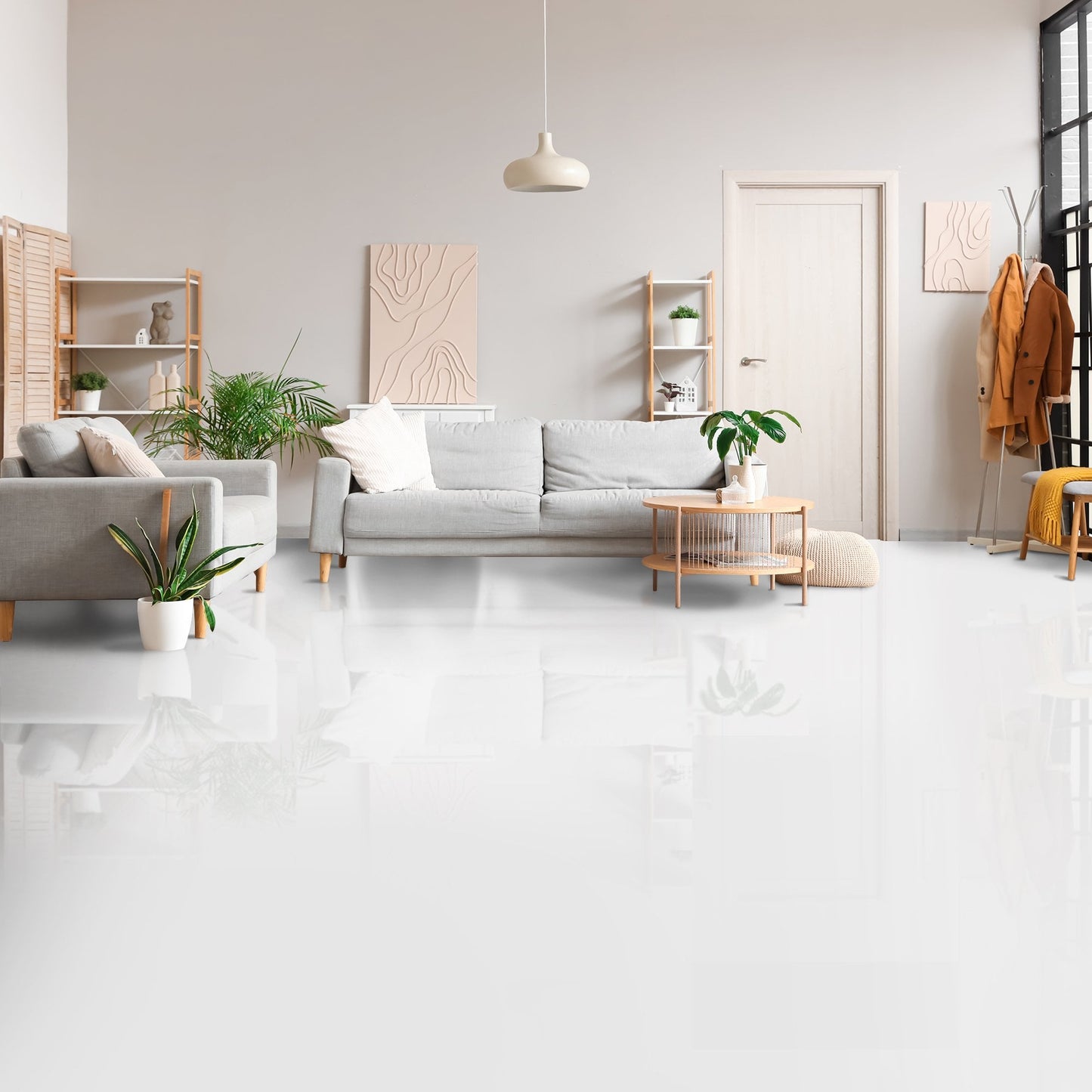 White - Lustre Flawless 8mm High Gloss Laminate Flooring (69724)