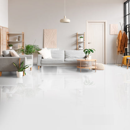 White - Lustre Flawless 8mm High Gloss Laminate Flooring (69724)