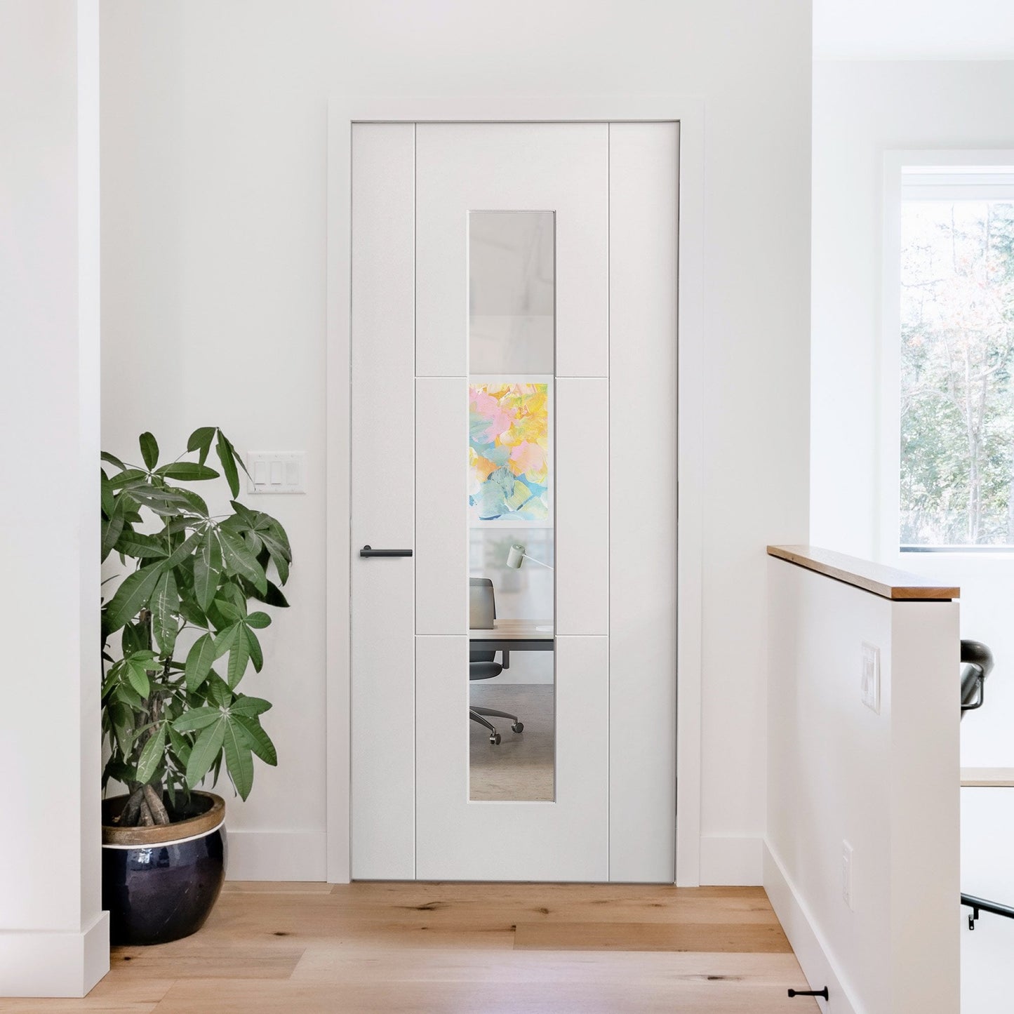 B-Grade White Internal Primed Trent 1 Light Clear Glass Door (123716)