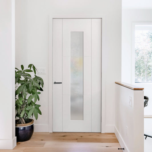 White Internal Primed Trent 1 Light Obscure Glass Door (107890)