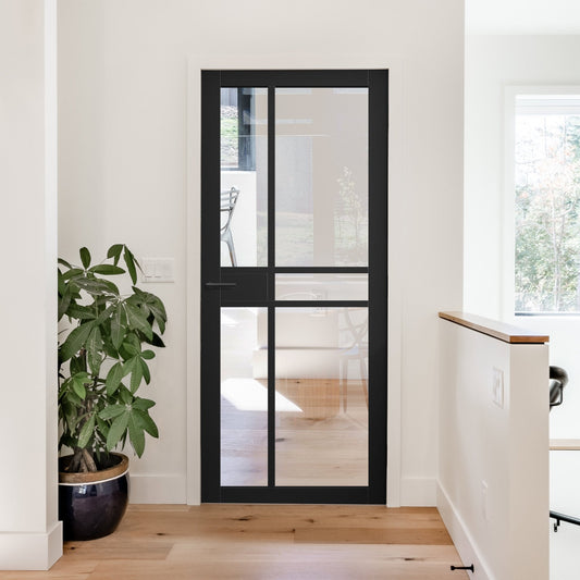 Black Internal Fully Finished Sudio 1 Panel 5 Light Clear Glass Door (121191)