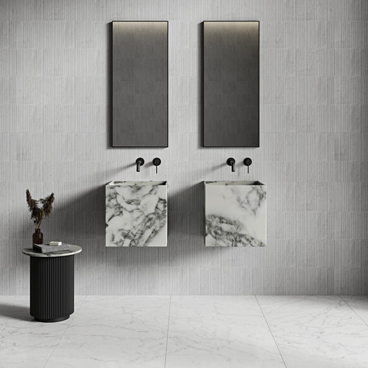 Ravine Carrra Marble Wall Hung Basin 400mm