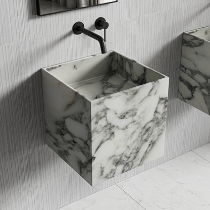 Ravine Carrra Marble Wall Hung Basin 400mm