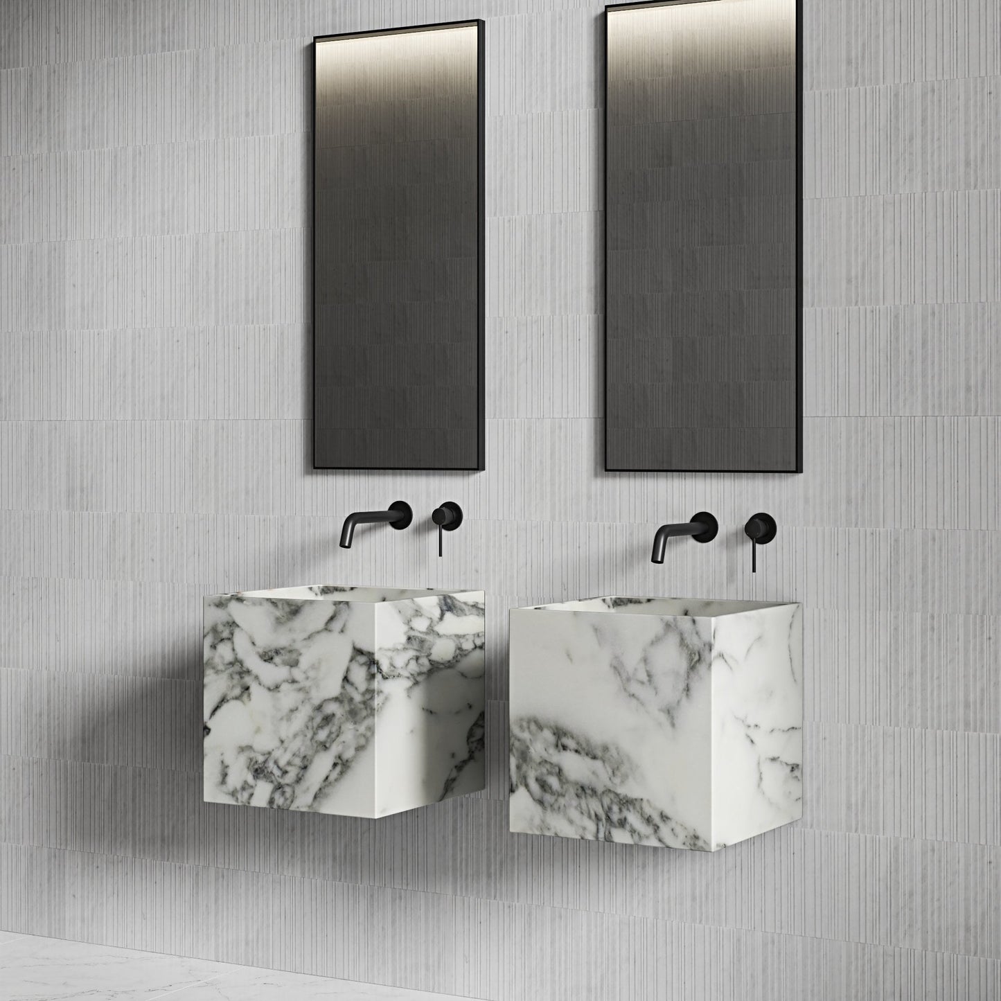 Ravine Carrra Marble Wall Hung Basin 400mm