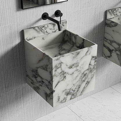Ravine Carrra Marble Wall Hung Basin 400mm