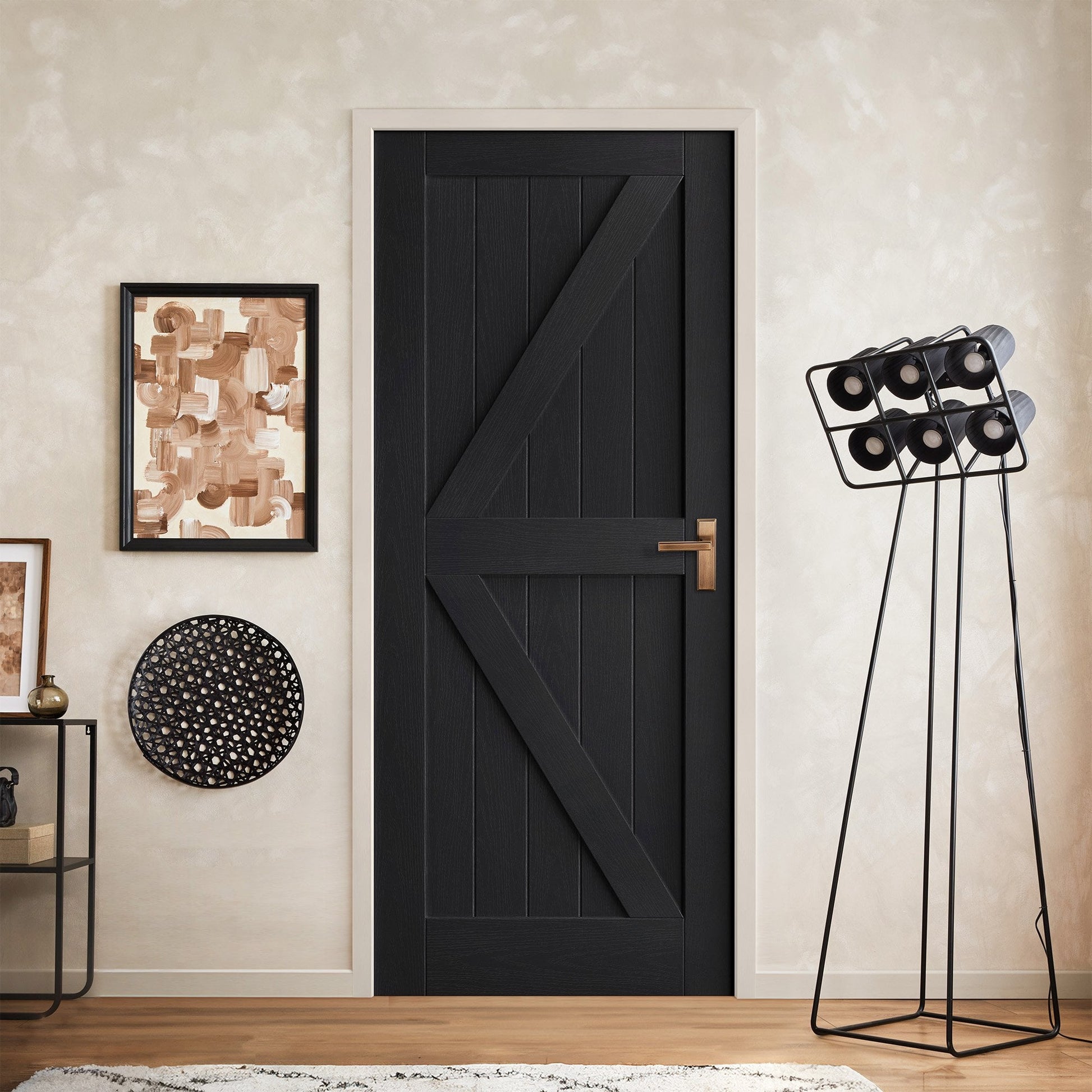 Black Internal Fully Finished Oak Barn Door (121610)