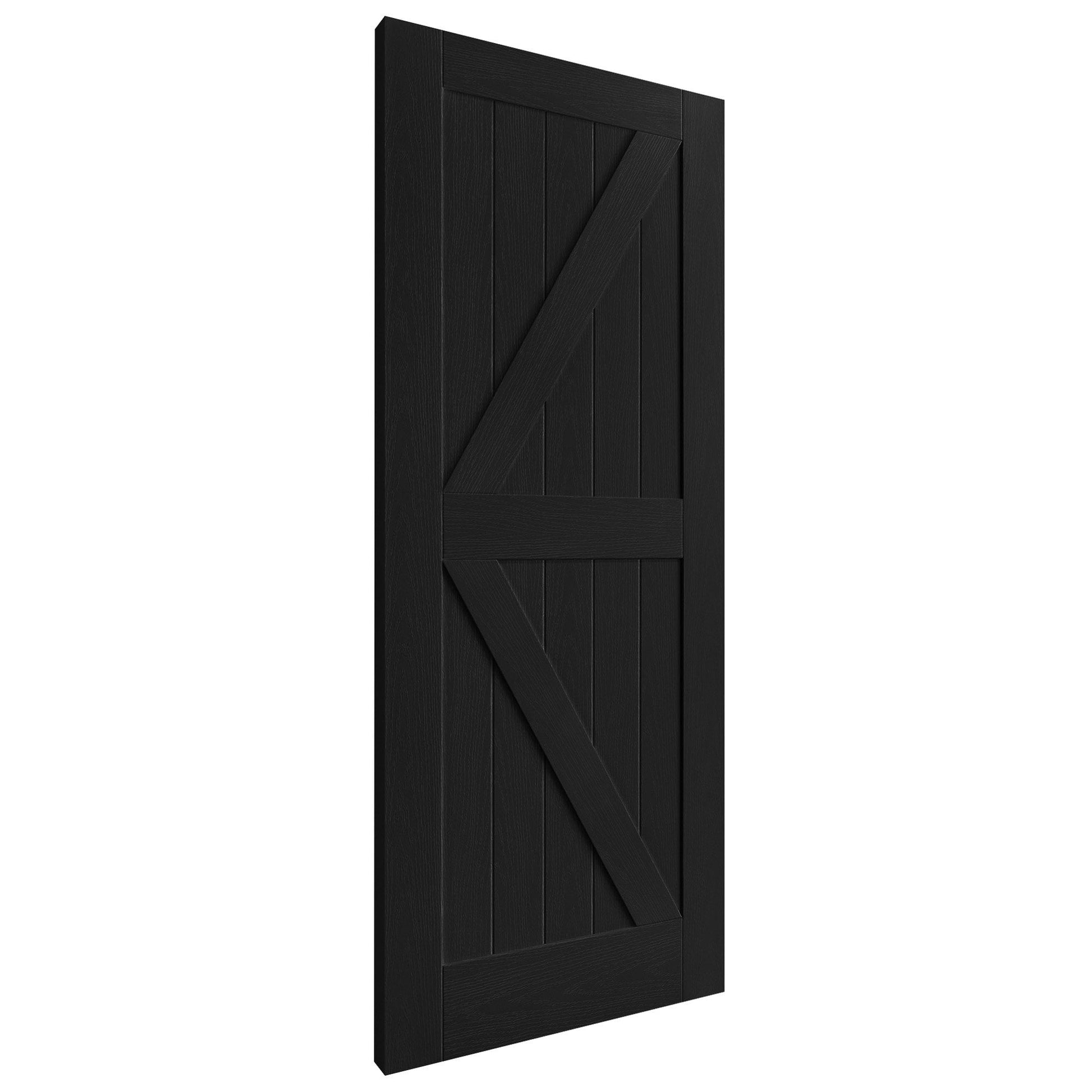 Black Internal Fully Finished Oak Barn Door (121610)