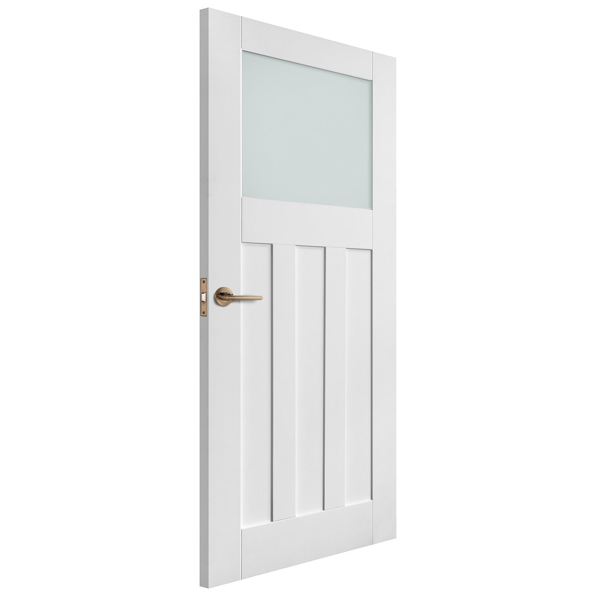 B-Grade White Internal Primed 1930's DX 1 Light Obscure Glass Door (123850)