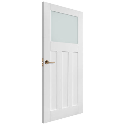B-Grade White Internal Primed 1930's DX 1 Light Obscure Glass Door (123850)