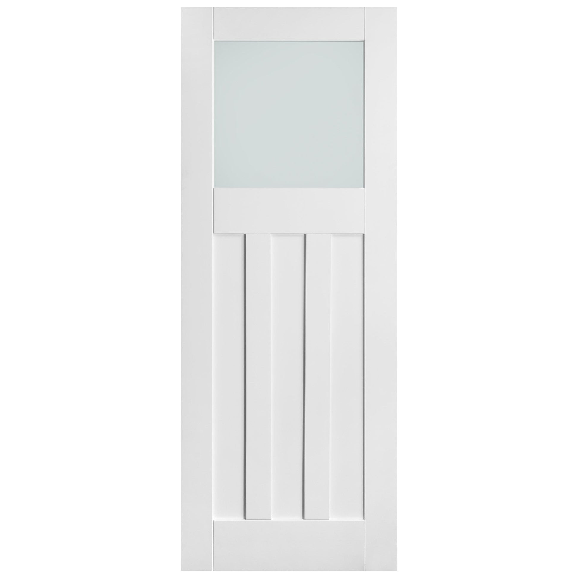 B-Grade White Internal Primed 1930's DX 1 Light Obscure Glass Door (123850)