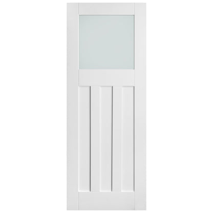 B-Grade White Internal Primed 1930's DX 1 Light Obscure Glass Door (123850)