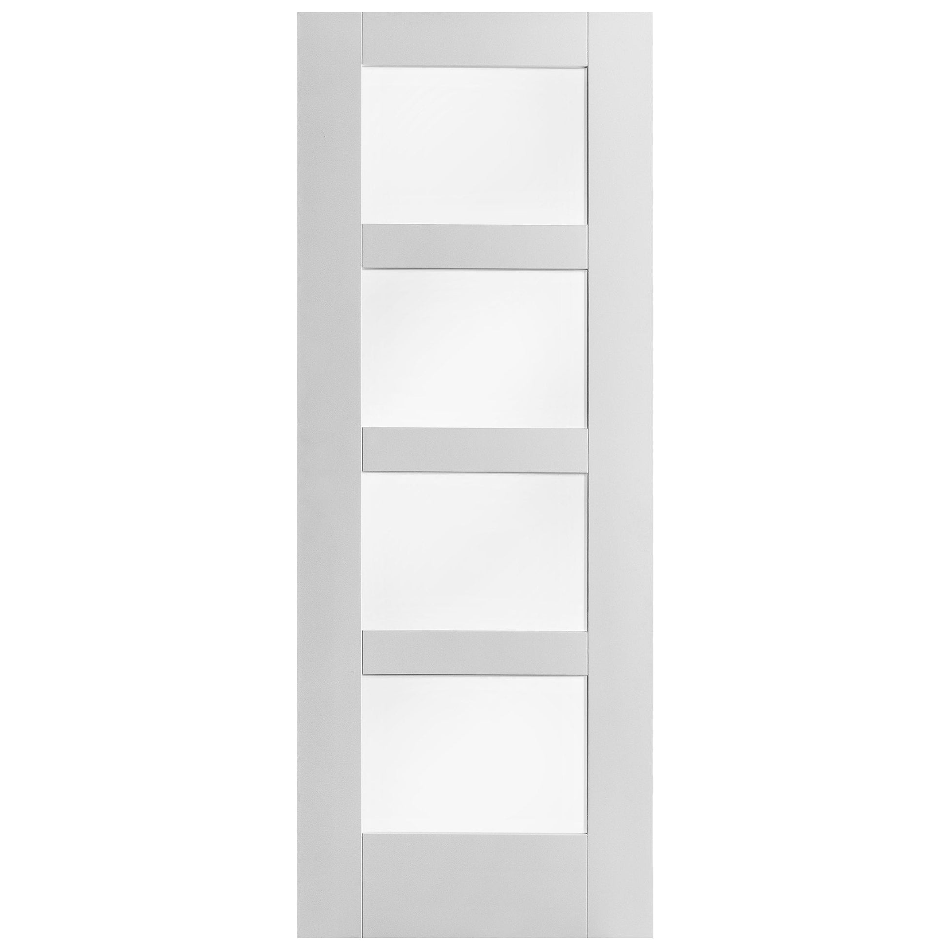 B-Grade White Internal Primed Shaker 4 Light Obscure Glass Door (123851)
