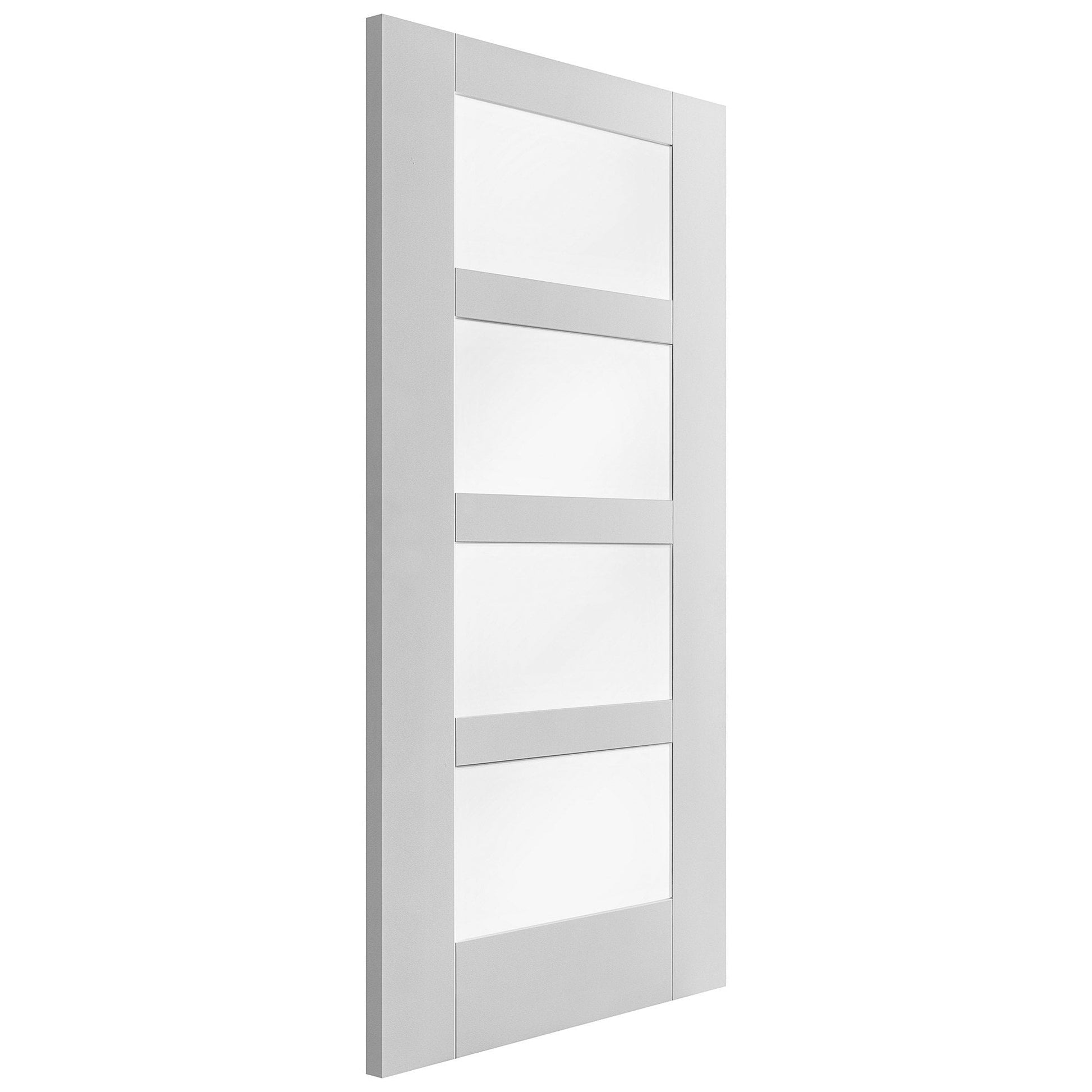 B-Grade White Internal Primed Shaker 4 Light Obscure Glass Door (123851)