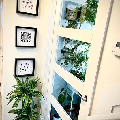 B-Grade White Internal Primed Shaker 4 Light Clear Glass Door (123852)